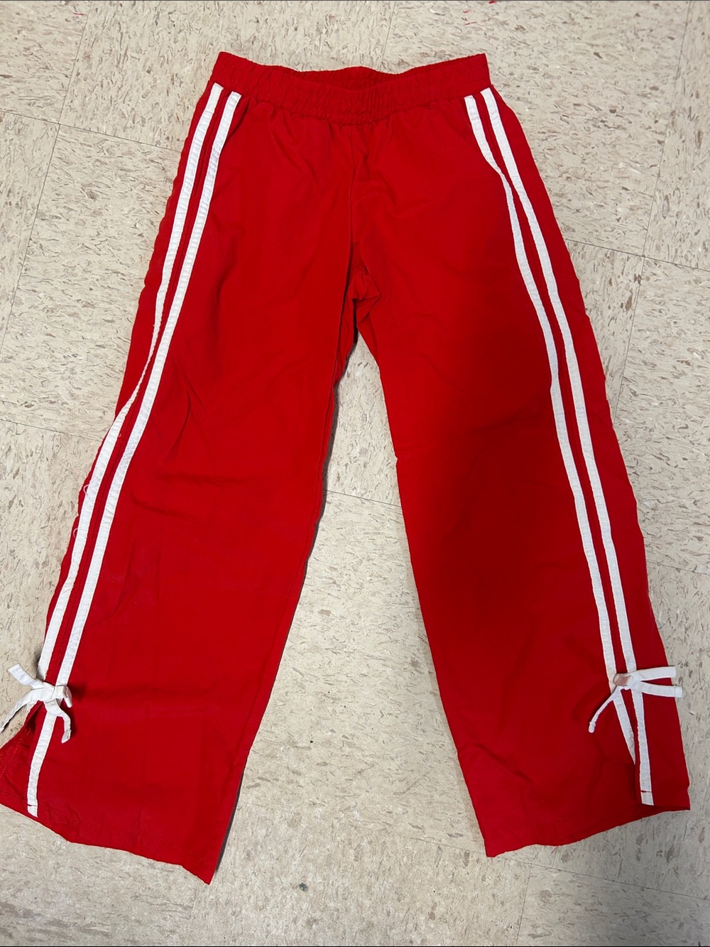 art class Red Kids Casual Track Pants with White Stripes sz 8